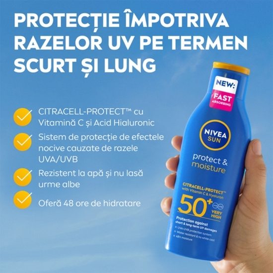 Loțiune protecție solară Protect & Moisture, SPF 50+, 400ml