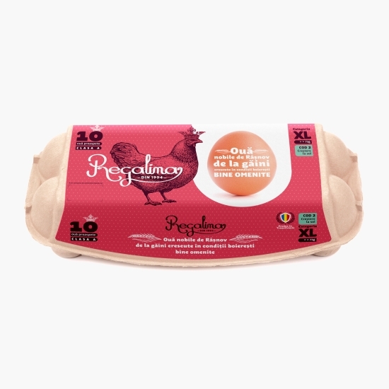 Ouă proaspete de la găini crescute la sol, mărimea XL, 10 buc