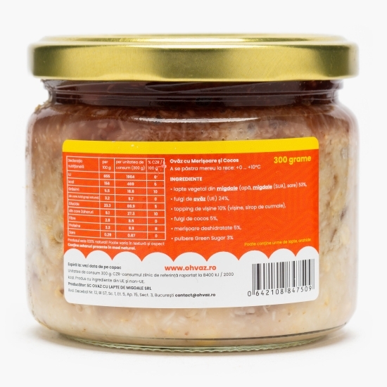 Budincă de ovăz cu merișoare, cocos și vișine, fără zahăr adăugat 300g