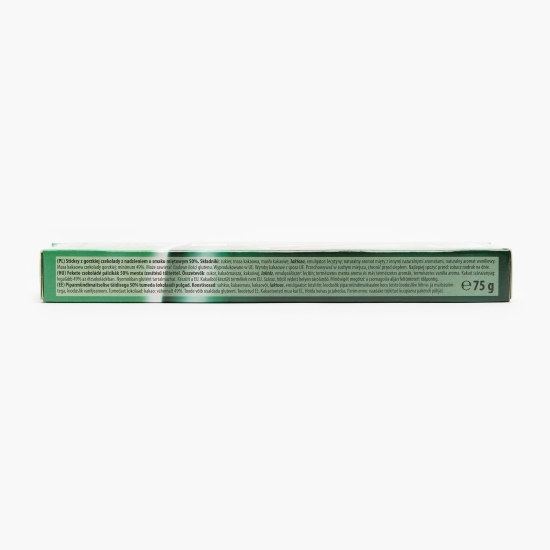 Baghete din ciocolată amăruie și umplutură cremă mentă 75g
