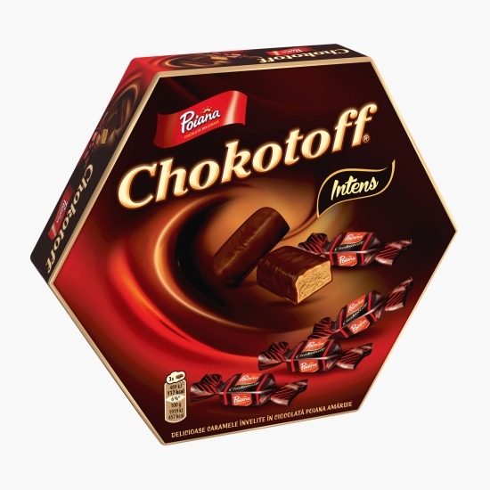Caramele Chokotoff învelite în ciocolată amăruie 221g