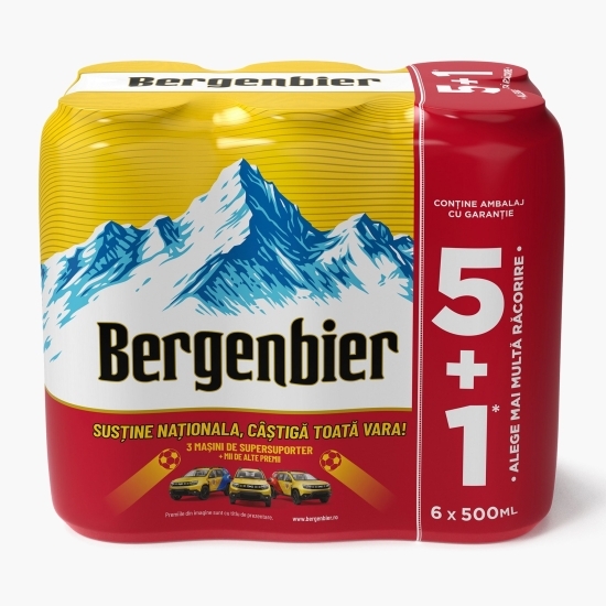 Bere blondă pasteurizată doză 6x0.5l (5+1)