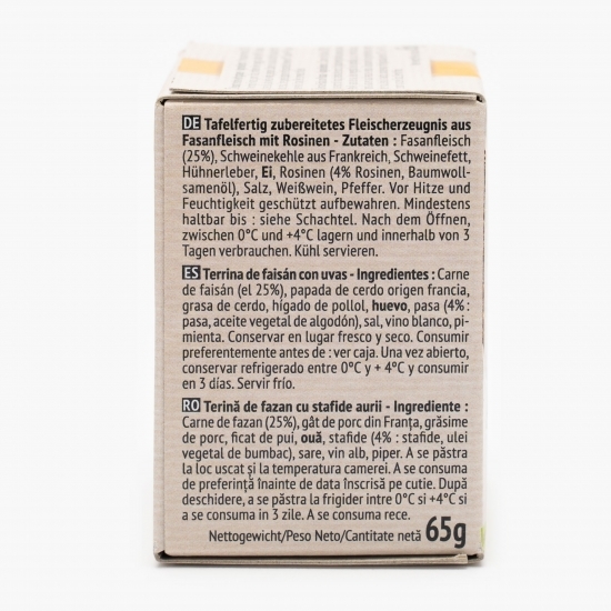 Terină de fazan cu stafide aurii 65g