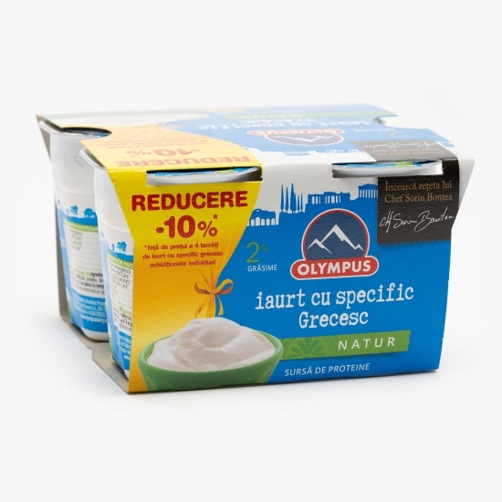 Iaurt cu specific grecesc, 2% grăsime 4x150g