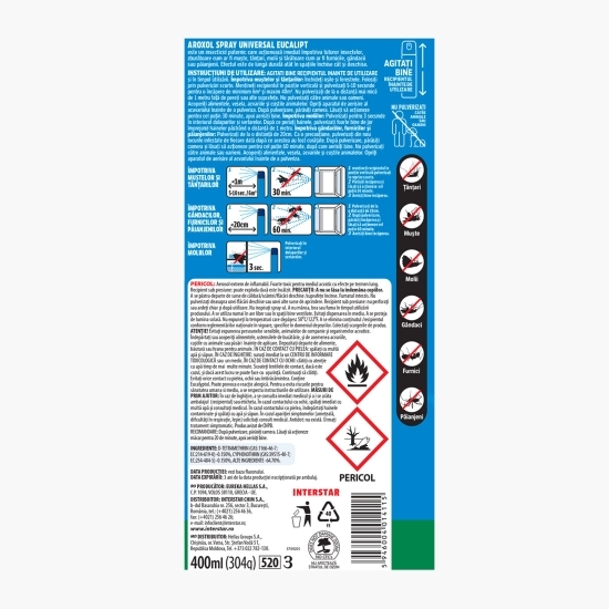 Spray insecticid universal - dublă acțiune, eucalipt 400ml