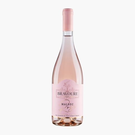 Vin rose sec Malbec Bravoure, 13.5%, 0.75l
