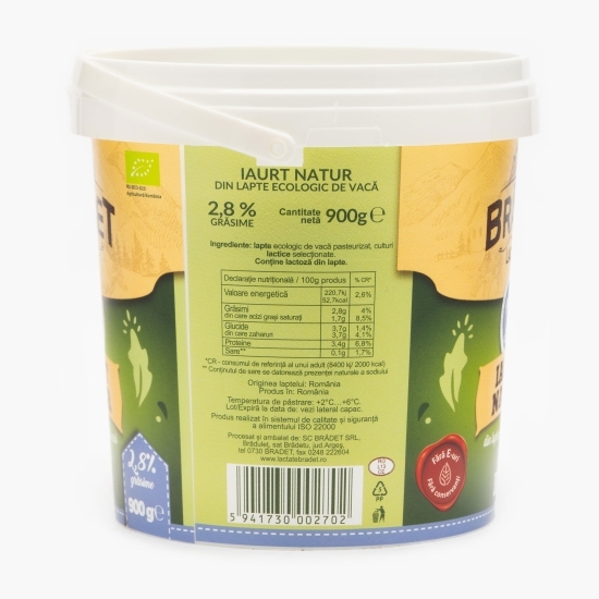 Iaurt natur eco 2.8% grăsime 900g