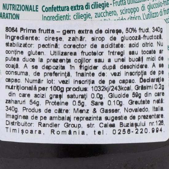 Gem extra de cireșe 340g