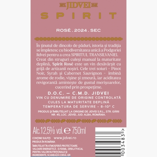 Vin rose sec, 12.5%, 0.75l