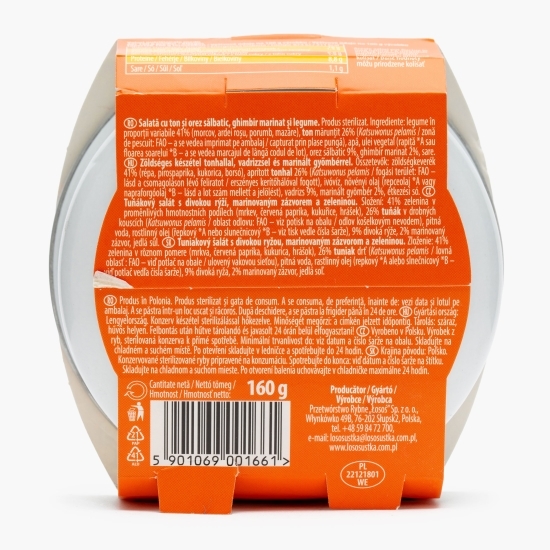 Salată cu ton, orez sălbatic, ghimbir și legume 160g