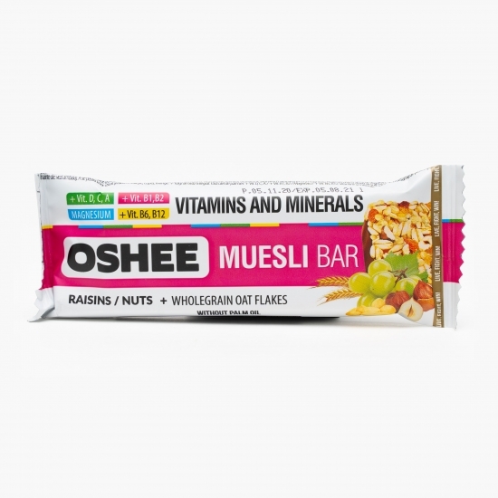 Baton musli cu stafide și alune 40g