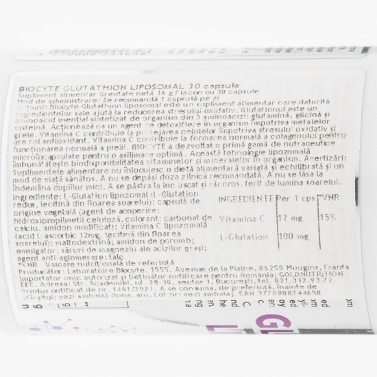 Supliment alimentar Glutathion Liposomal 30 capsule