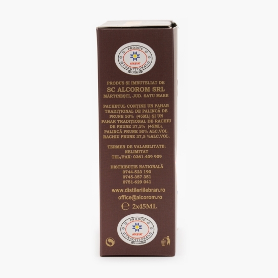 Palincă de prune 50% alc. & rachiu de prune 27.5% alc. 2x45ml