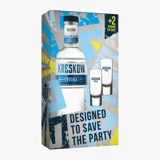 Vodcă 40% alc., 0.7l + 2 pahare