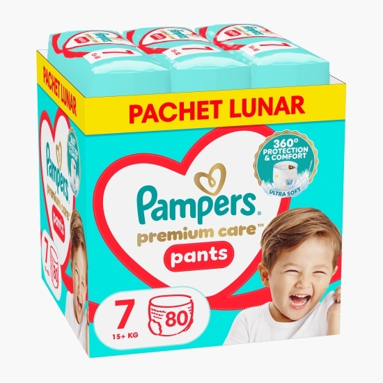 Scutece-chiloțel Premium Care Pants XXL, mărimea 7, 15+ kg, 80 buc