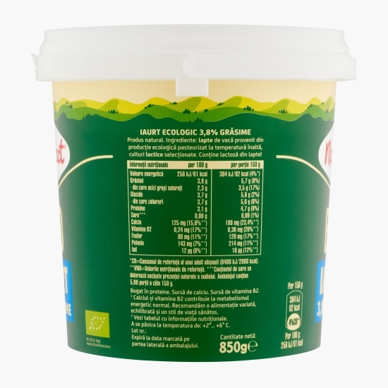 Iaurt natural eco 3.8% grăsime 850g