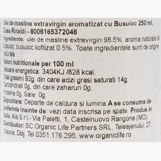 Ulei de măsline extravirgin aromatizat cu busuioc 250ml 
