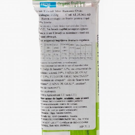 Baton eco măr, banană și ovăz 23g