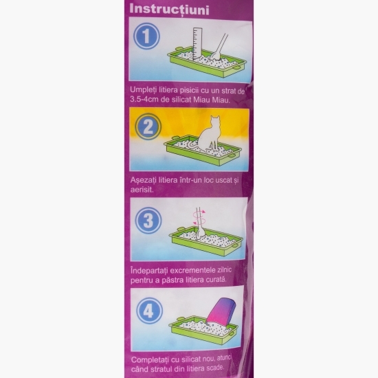 Așternut silicatic cu miros de lavandă pentru pisici 3.8l