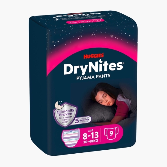 Chiloți incontinență DryNites Girl, 8-13 ani, 30-48kg, 9 buc.
