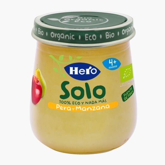Piure eco de pere și mere, +4 luni, 120g