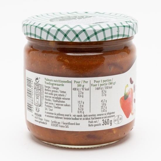 Chili con carne eco cu fasole și carne de vită 360g