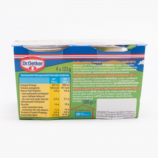 Budincă Paula cu gust de vanilie și căpșuni 4x125g