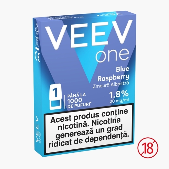 Capsulă pentru țigară electronică Blue Raspberry 1.8%, 20mg/ml nicotină, 1000 puffs