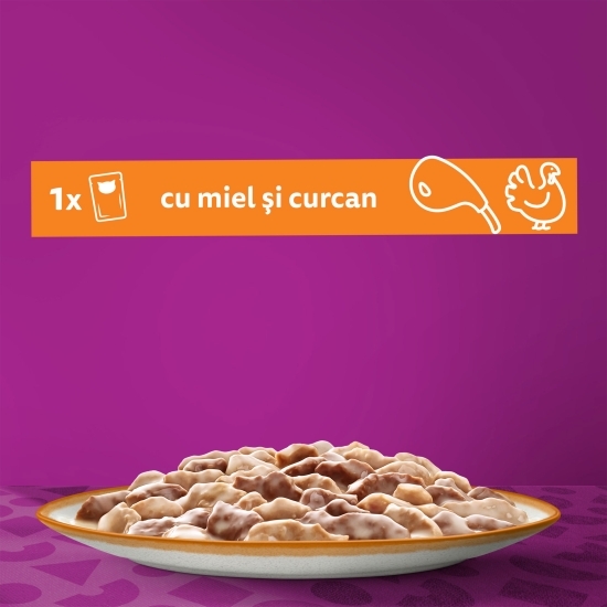 Hrană umedă pentru pisici adulte, 85g, Tasty Mix cu miel și curcan în sos 85g