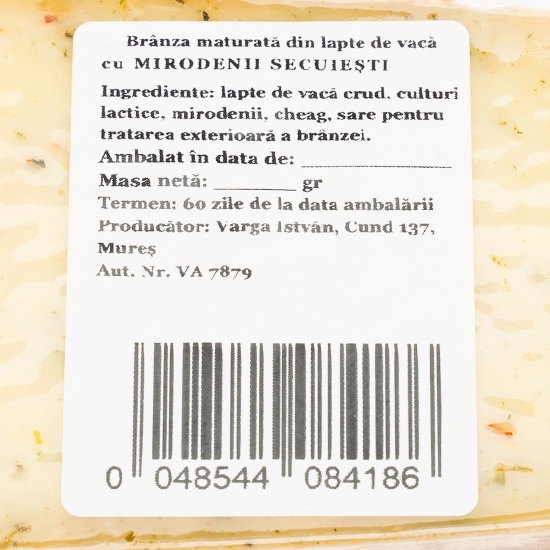 Brânză maturată cu mirodenii secuiești 250g