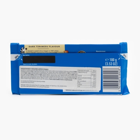Ciocolată neagră cu umplutură și aromă de tiramisu 100g