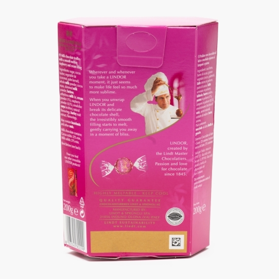 Bomboane de ciocolată cu zmeură și frișcă Lindor 200g