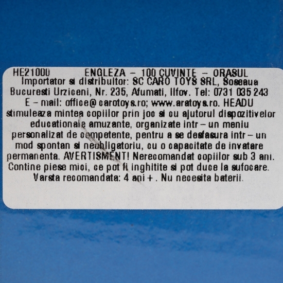 Engleză Nivel simplu 100 cuvinte-Orașul 4+ ani