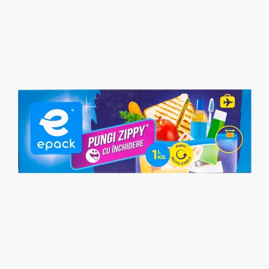 Pungi zippy cu închidere 1l 15buc