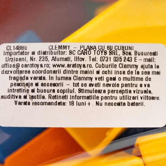 Plasă Clemmy Plus cu 60 cuburi, +18 luni