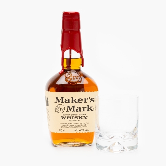 Whisky Kentucky Straight Bourbon 45% alc. 0.7l + 2 pahare