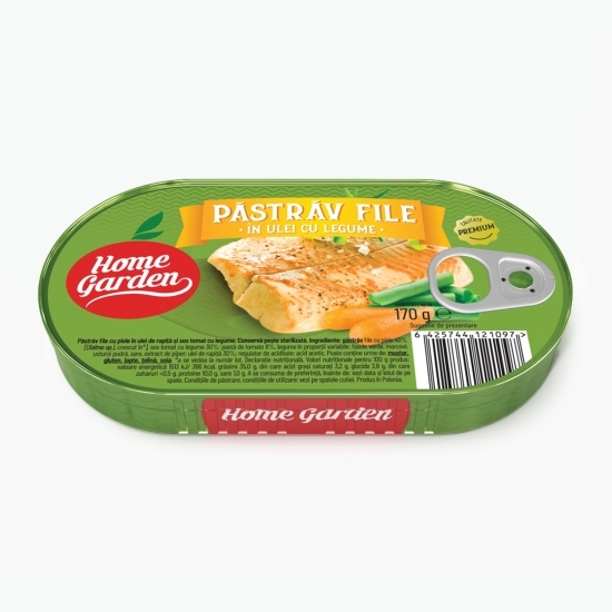 Păstrăv file în ulei cu legume 170g
