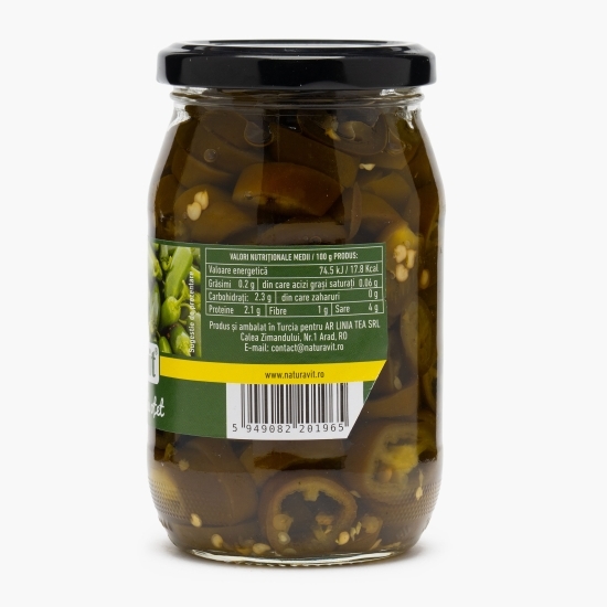 Ardei jalapeno în oțet, felii, 370ml