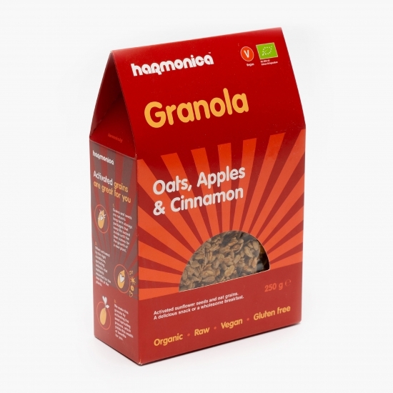 Granola ecologică cu ovăz, mere și scorțișoară 250g