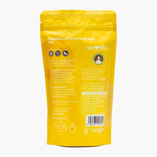 Turmeric latte cu cocos, eco, 125g