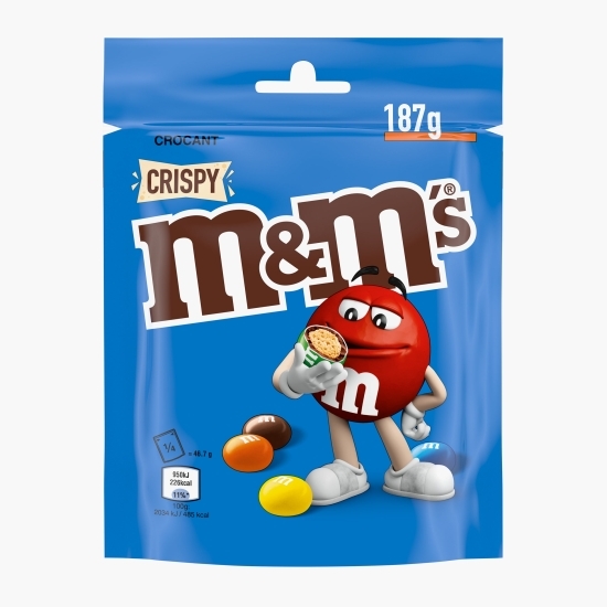 M&M's - Bomboane cu miez din orez crocant în ciocolată cu lapte, Crispy 187g