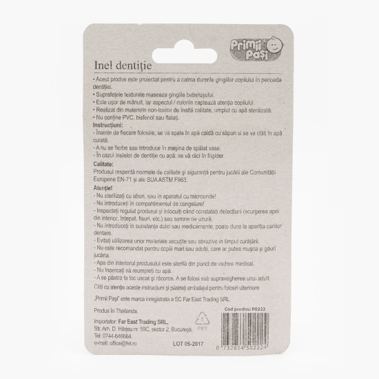 Inel dentiție strugure cu mâner, +3 luni 