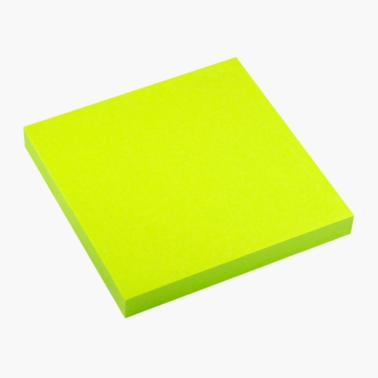 Notes adeziv 75x75mm, 80 file, briliant Info Notes, verde