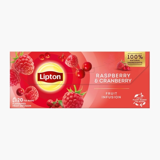 Ceai fructe cu aromă de zmeură&merișoare 20 plicuri