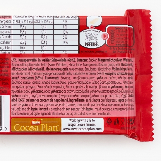 Ciocolată albă cu napolitană 41.5g