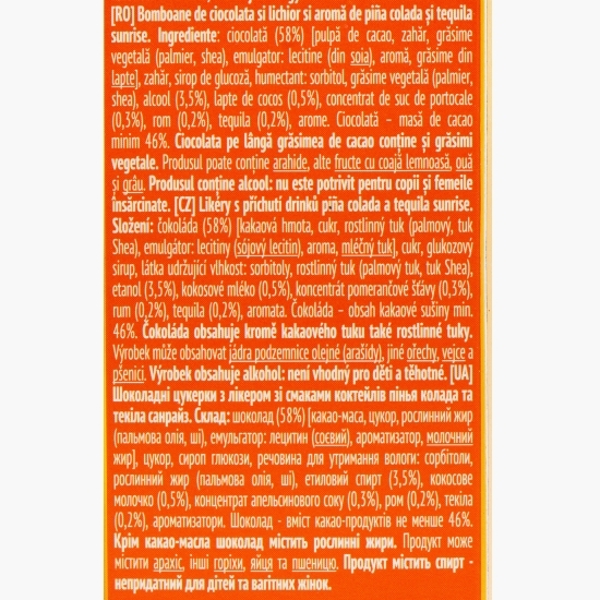 Praline ciocolată cu Tequila & Pina Colada 185g