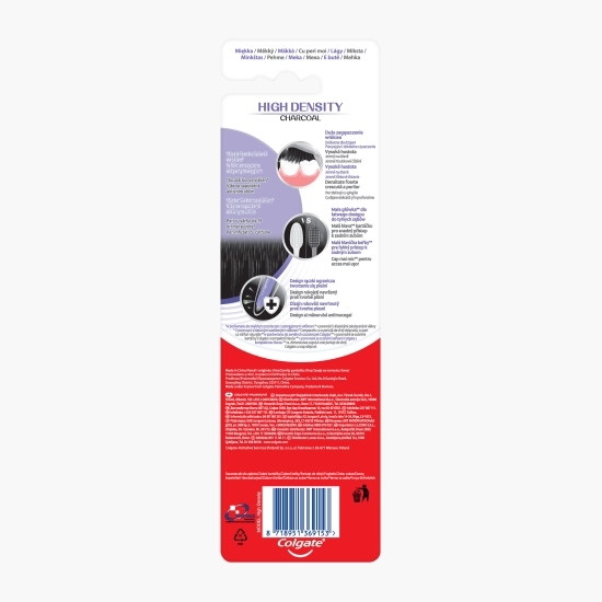 Pachet: 2x Periuță de dinți cu peri moi High Density Charcoal Soft