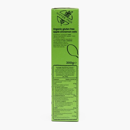 Porridge eco din ovăz cu măr și scorțișoară, fără gluten 300g