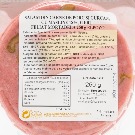 Salam mortadela cu măsline 250g