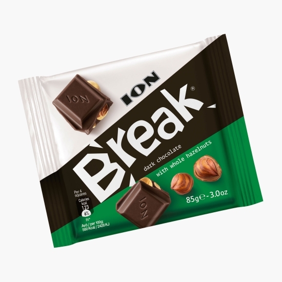 Ciocolată amăruie cu alune întregi 85g